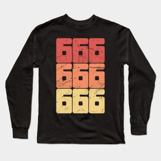 Retro 666 Satanic Text Long Sleeve T-Shirt